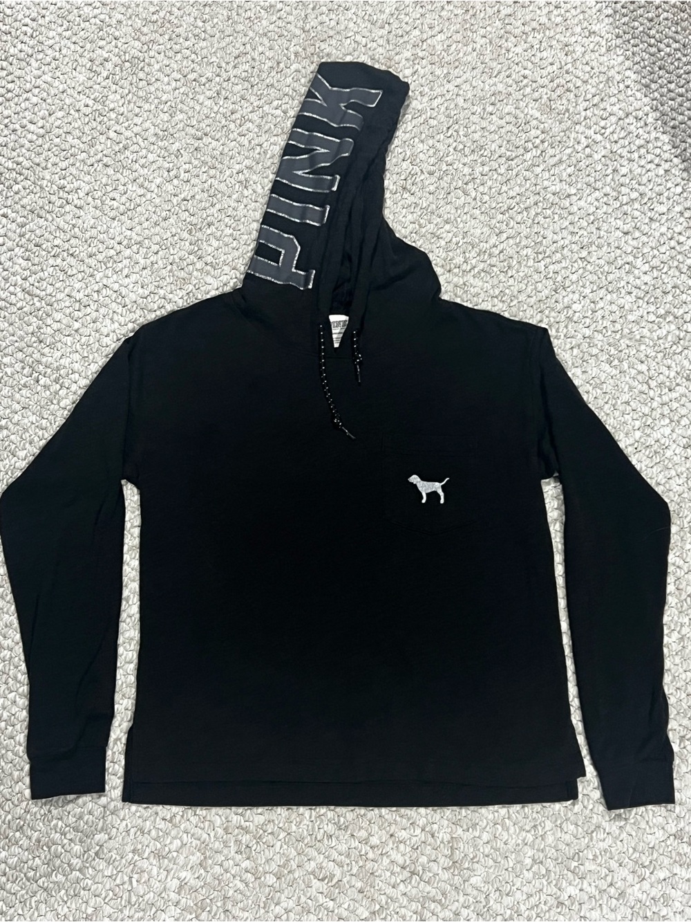 Pink Sweatshirt By Victoria’s Secret Women’s Size Xs Black And Gray